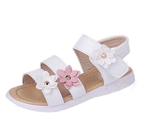 Vokamara Big Girls Fashion Strap Sandals Summer Shoes X-White 31