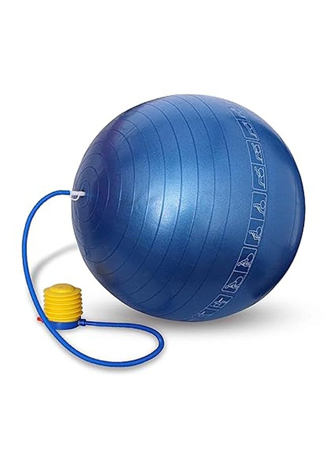 Unisex Adult AntiBurst Ball | With Footpump | 75 CM | Polyvinyl Chloride (PVC) | Round Shape for Exercise, Workout, Home Gym Equipment