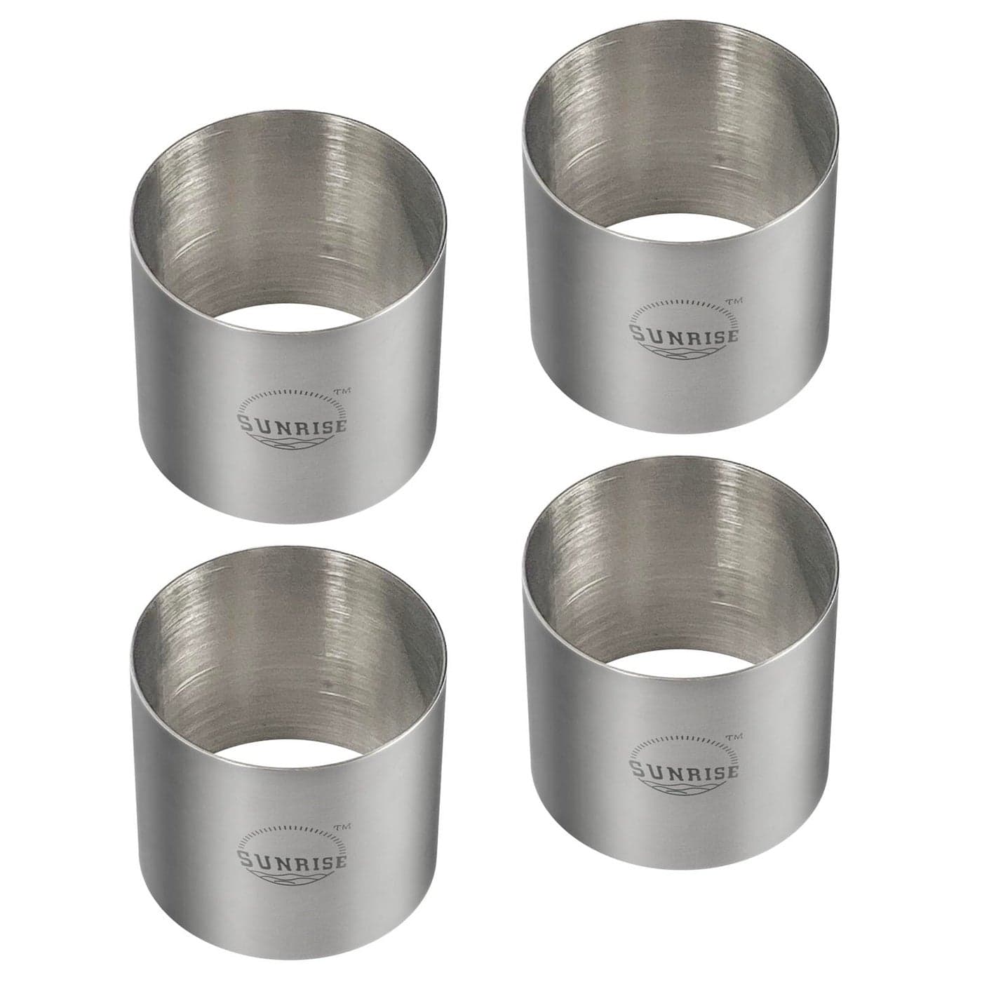 SUNRISE Stainless Steel Ring MoldPlating Forms Set Kitchen Supply 4 Count 275 x 2 4 PK