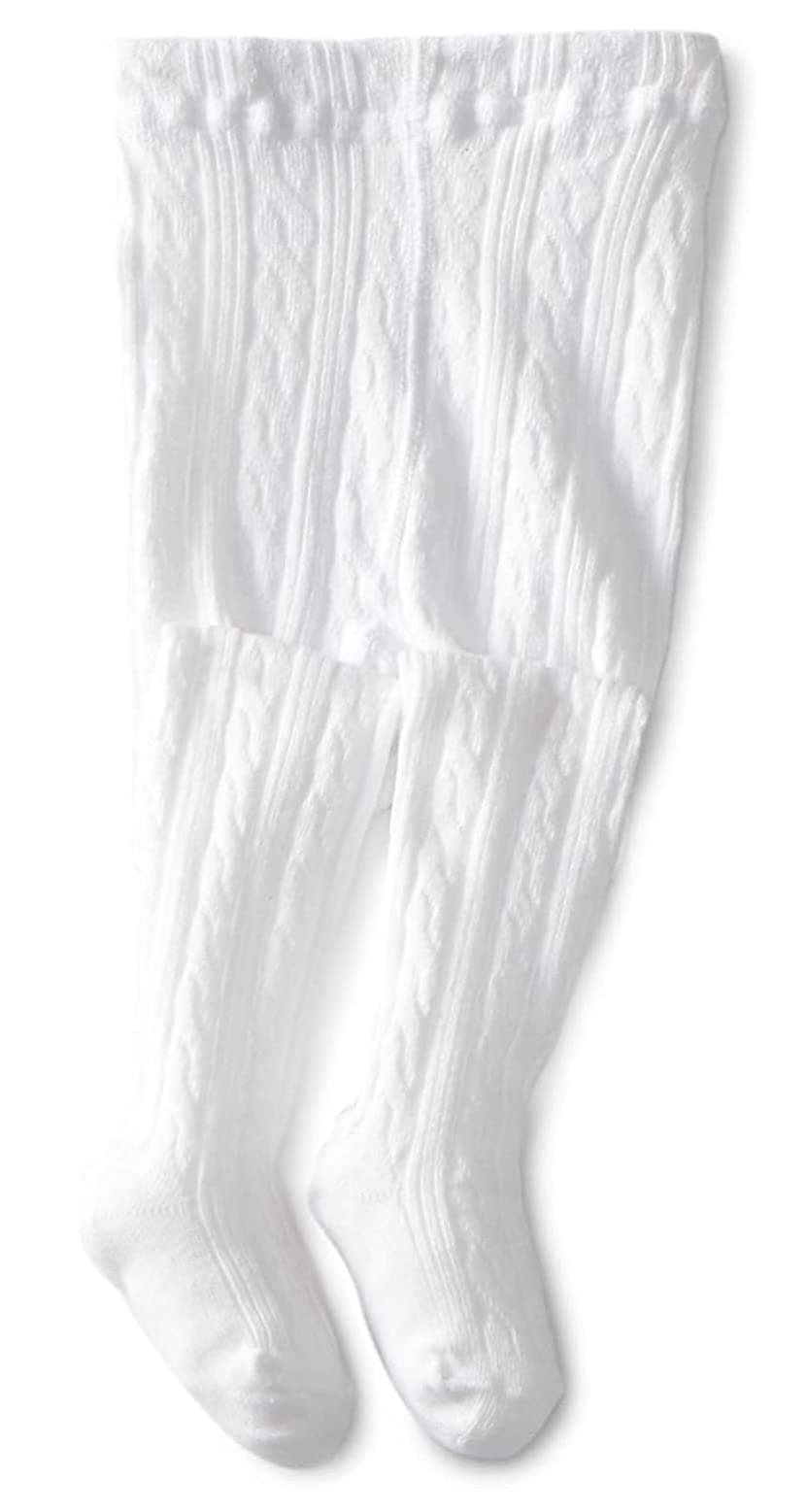 Jefferies Socks Little Girls' Cable Tight, White, 10-14 Years
