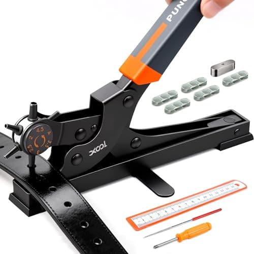 XOOL Revolving Punch Plier Kit Leather Hole Punch Set for Belts Watch Bands Straps Dog Collars Saddles Shoes Fabric DIY Home or Craft Projects Heavy Duty Rotary Puncher Multi Hole Sizes Make