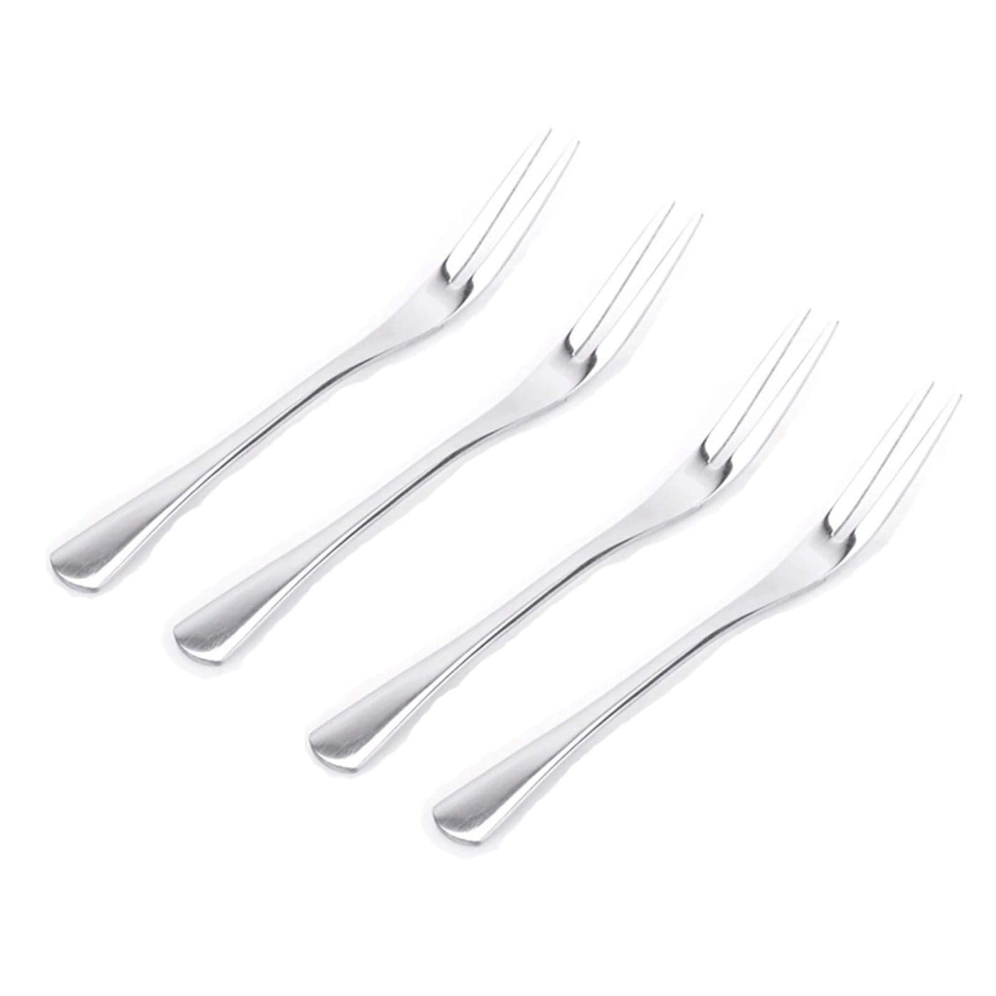 VANRA 51in 4Piece Salad Forks Set Stainless Steel Cocktail Appetizer Dessert Fork Tasting Forks Silver Flatware Set