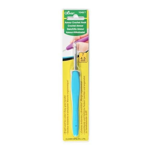 Clover 1046/7 Blue Amour Crochet Hook, Size 7, 4.5mm