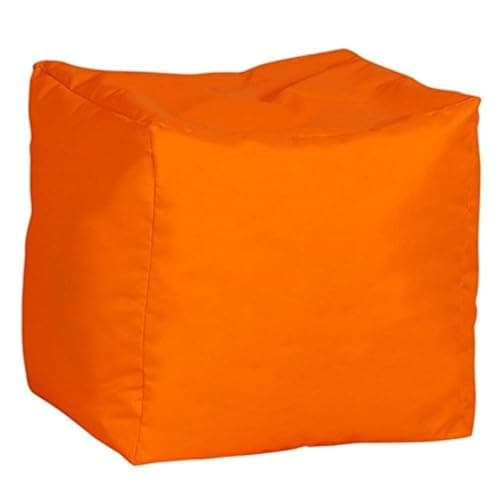 Sattva Square Footstool Cover (Without Beans) - Orange