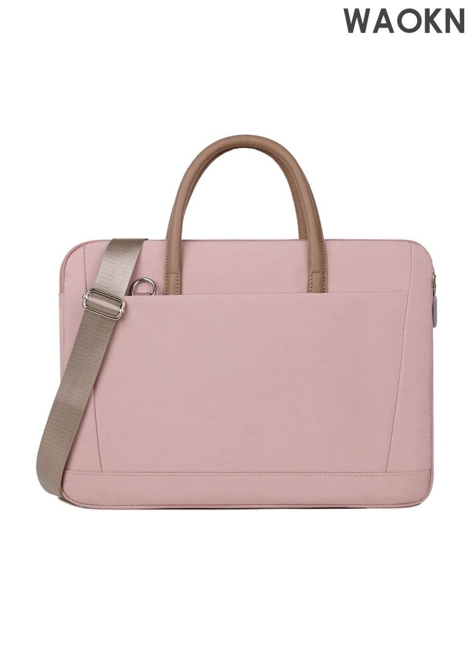 15.6 Inch Laptop Bag for Men & Women - Lightweight Water-Resistant Business Briefcase & Messenger Bag | Professional Crossbody Computer Bag with Shoulder Strap, Office Work Travel Organizer, Fits Most 15-15.6 Inch Laptops(Pink)