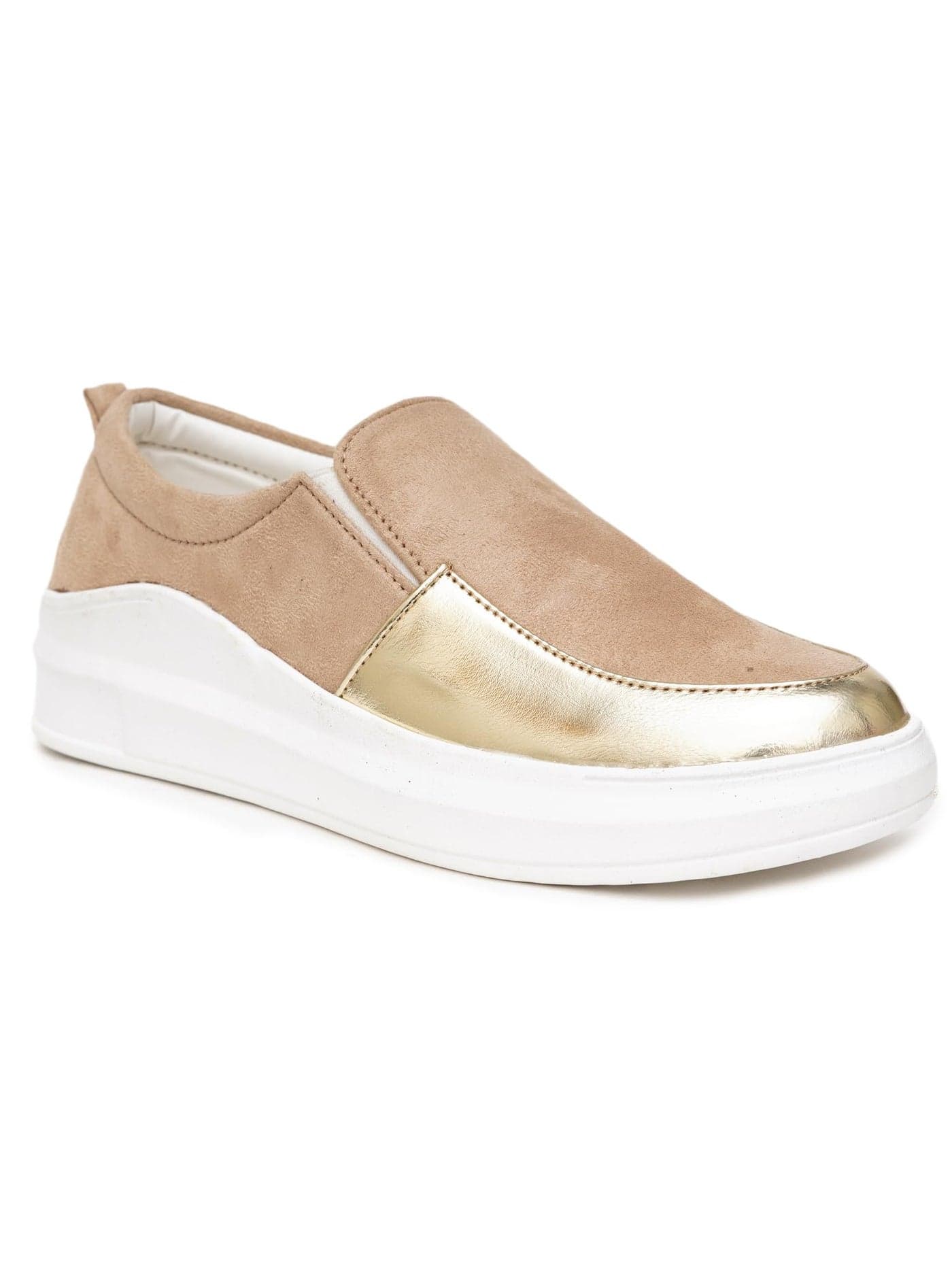 SHOECUBE Womens Swift Haven Beige Sneaker_5 UK (SHCB-KPK-GUD-OL-Beige/Gold)
