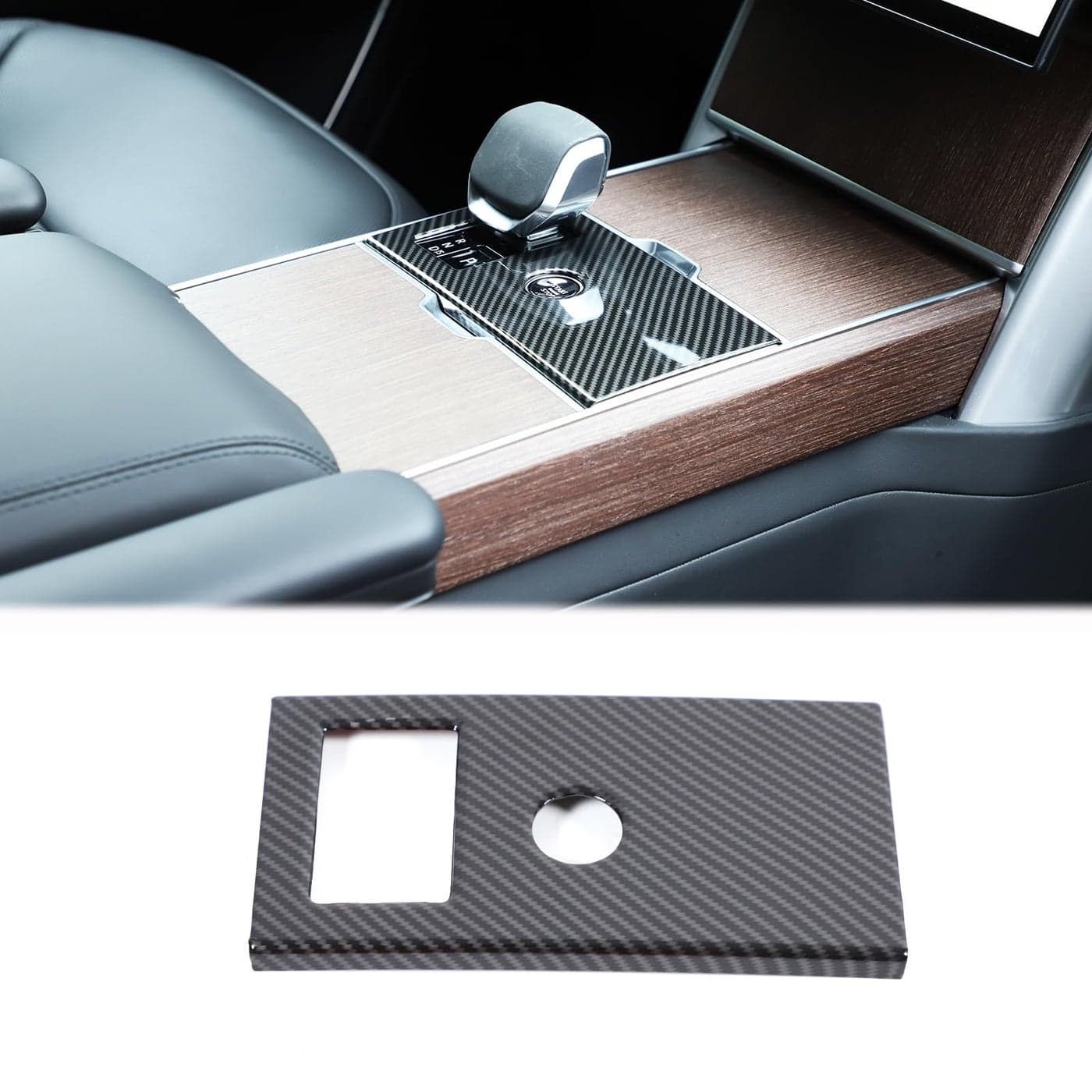 Central Control Gear Shift Panel Trim Cover Compatible with Land Rover Range Rover Vogue 2024 2025 Accessories Gear Shift Control AntiScratch Panel Decorative Cover Carbon Fiber Color