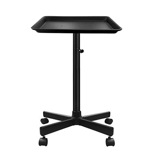 Salon Tray, Metal Feet Salon Rolling Tray Cart, Salon Color Tray, Tattoo Tray with Wheels, Instrument Tray for Salon&Spa Use Black…
