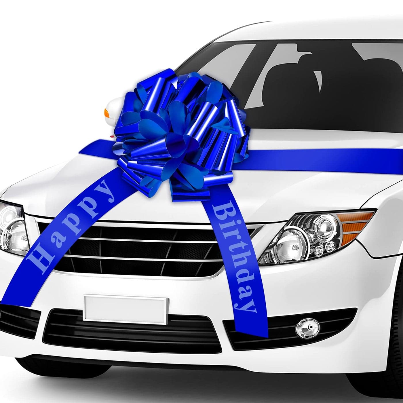 Happy Birthday Car Bow Big Car Ribbon Bow Large Gift Wrapping Bow Giant Bow for Car Decorative Huge Pull Bow for Christmas Party Birthday Car Decoration Royal Blue20 Inches