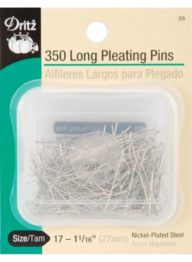 Dritz 28 Pleating Pins, Long, 1-1/16-Inch (350-Count), Nickel