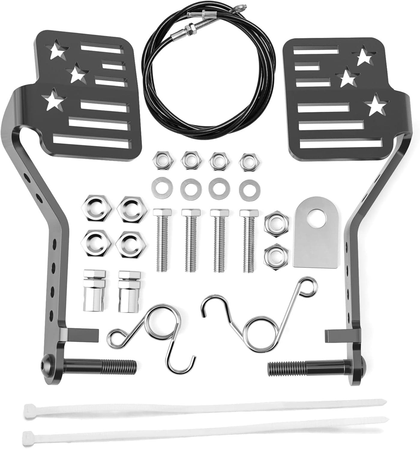 Go Kart Big Pedals Kit with 71" Throttle Cable - Upgrade Brake Throttle Star Pedals for 212cc 196cc Go Karts