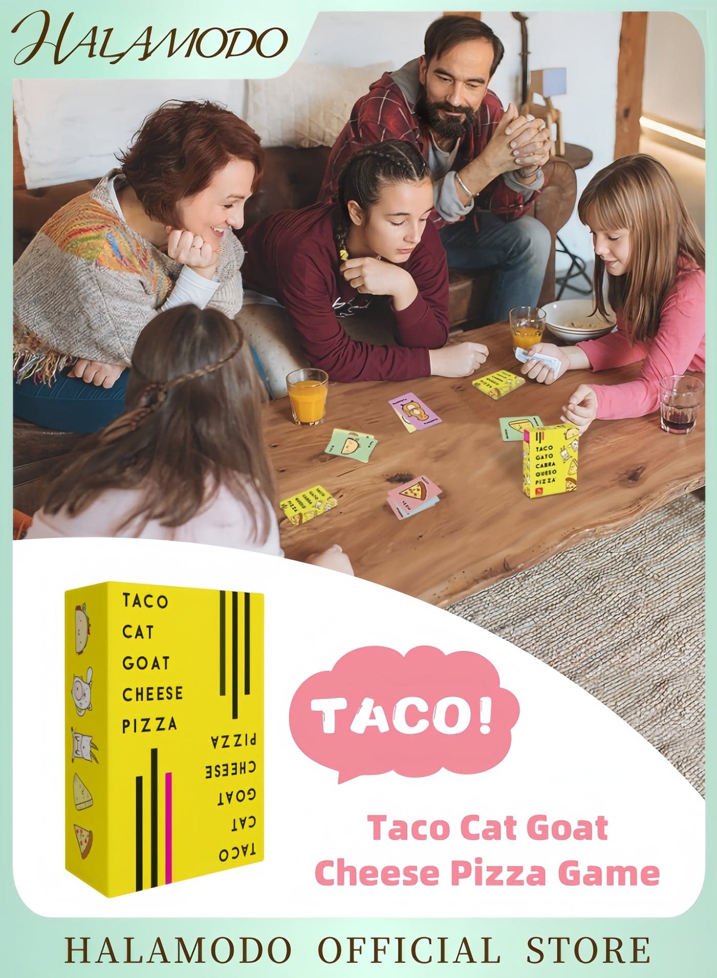 Taco Cat Goat Cheese Pizza Card Game for Boys and Girls Ages 8+ Fun Social Party Game for 2-8 Players Quick and Easy to Learn 10-15 Minutes of Play