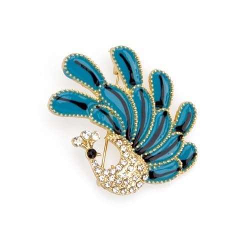 Wynameleri Lapel Pins Brooch Fashion Blue Peacock Design in Gift Box