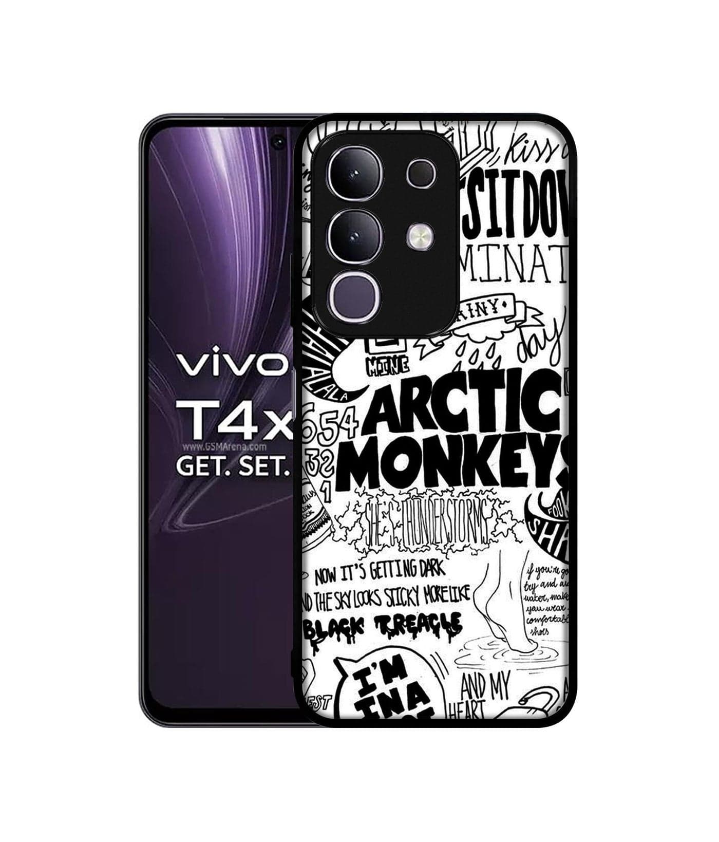 Casotec Arctic Monkeys Pattern Design Premium 2D Printed Metal Back Case Cover for Vivo T4x 5G / Y29 4G / Y31 Pro 5G / iQOO Z10x 5G