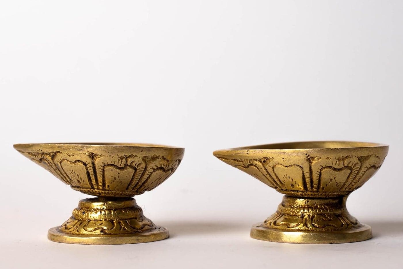 The Spiritual Living Brass Diya for Pooja 2 Inch 2 Pcs Small Diya Diya for Gifting Diya for Mandir Diwali Decoration Puja Pital Diya Set Diya Decoration Items
