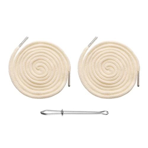 uxcell 2pcs Drawstring Cords 51 Replacement Drawstring Hoodie String Sewing Tool with Easy Threader for Hoodie Sweatpants Jackets Pants Hats Coats Bags Beige