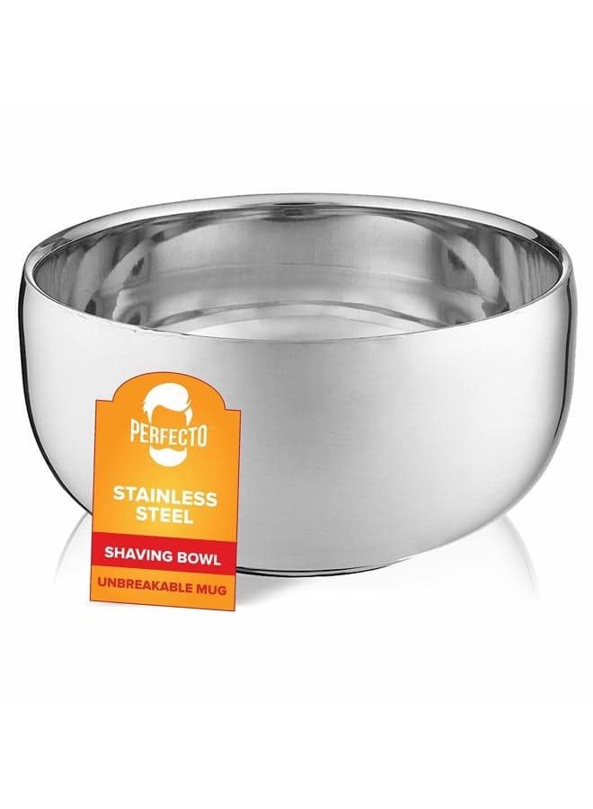 Stainless Steel Shaving Soap Bowl, Stainless Steel Shaving Mug, Shaving Cup, Mug for Shave Cream & Soap - Unbreakable Shaving Cup, Barbers Accessories For Your Wet Shaving Kit