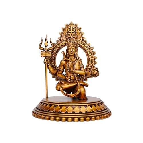 Artarium Resin Ardhanarishvara Idol Ardhnarishwar Statue Shiv Parvati Idol Shiv Parvati Double Avatar Statue for Car Dashboard and Home Decor Showpiece (Ardhanarishvara Antique 3.93 Inch)