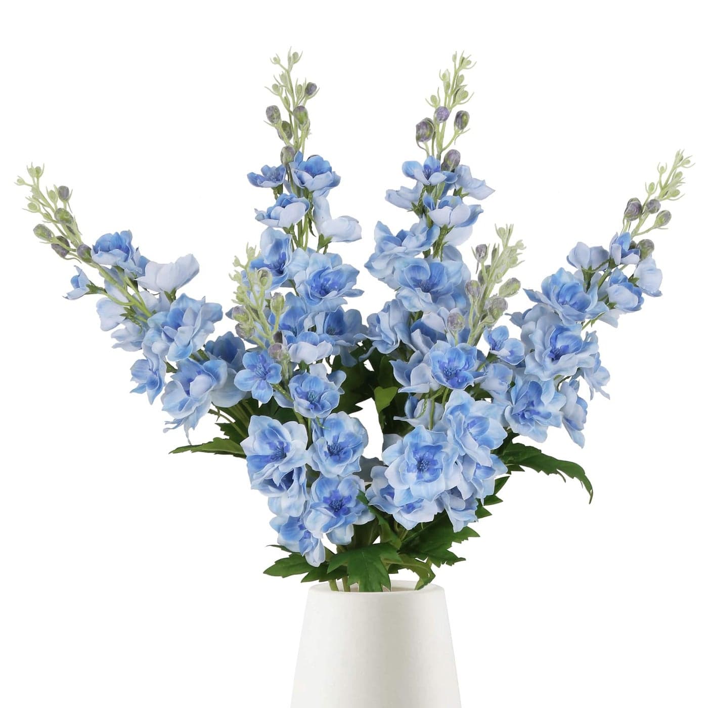 INSUNSIX Blue Silk Flowers 6PCS Real Touch Delphinium Artificial Flowers Blue Larkspur Faux Flowers Realistic Tall Flowers for Vase Wedding Centerpieces for Tables Home Decor Blue