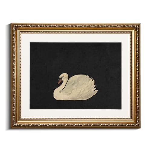 VIYYIEA Gold Framed Wall Art Canvas Print Home Decor,Black,13x16in