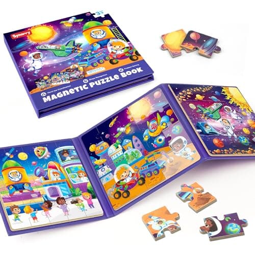 SYNARRY Magnetic Puzzles for Toddlers 35 Space Planets Solar System Travel Puzzles for Kids Ages 46 Easter Basket Stuffers Gifts for Kids Car Airplane Road Trip Activities Magnet Games Toy