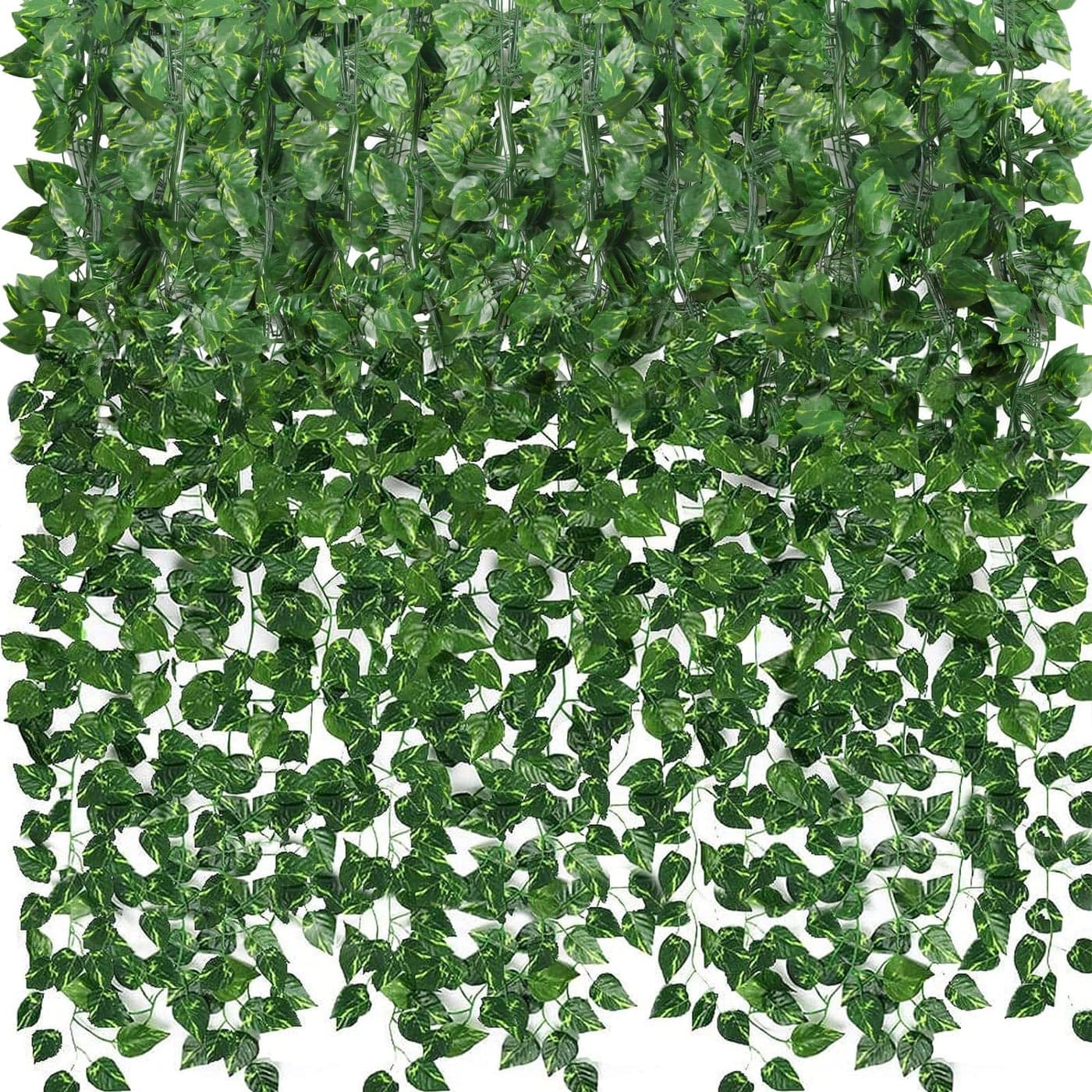 CEWOR 36 Pack 252ft Artificial Ivy Greenery Garland Fake Vines Hanging Plants Backdrop for Room Bedroom Wall Decor Green Leaves for Jungle Theme Party Wedding Decoration