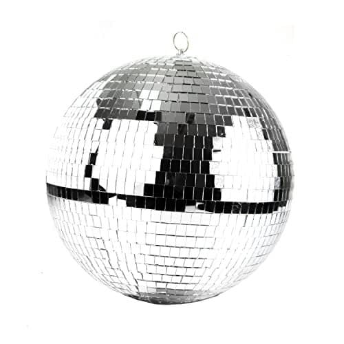 C CRYSTAL LEMON 12 Inch Disco Ball Silver Mirror Ball with Hanging Ring Lightweight Foam Core Party and Wedding Decor Dance Floor and Photo Booth Centerpiece