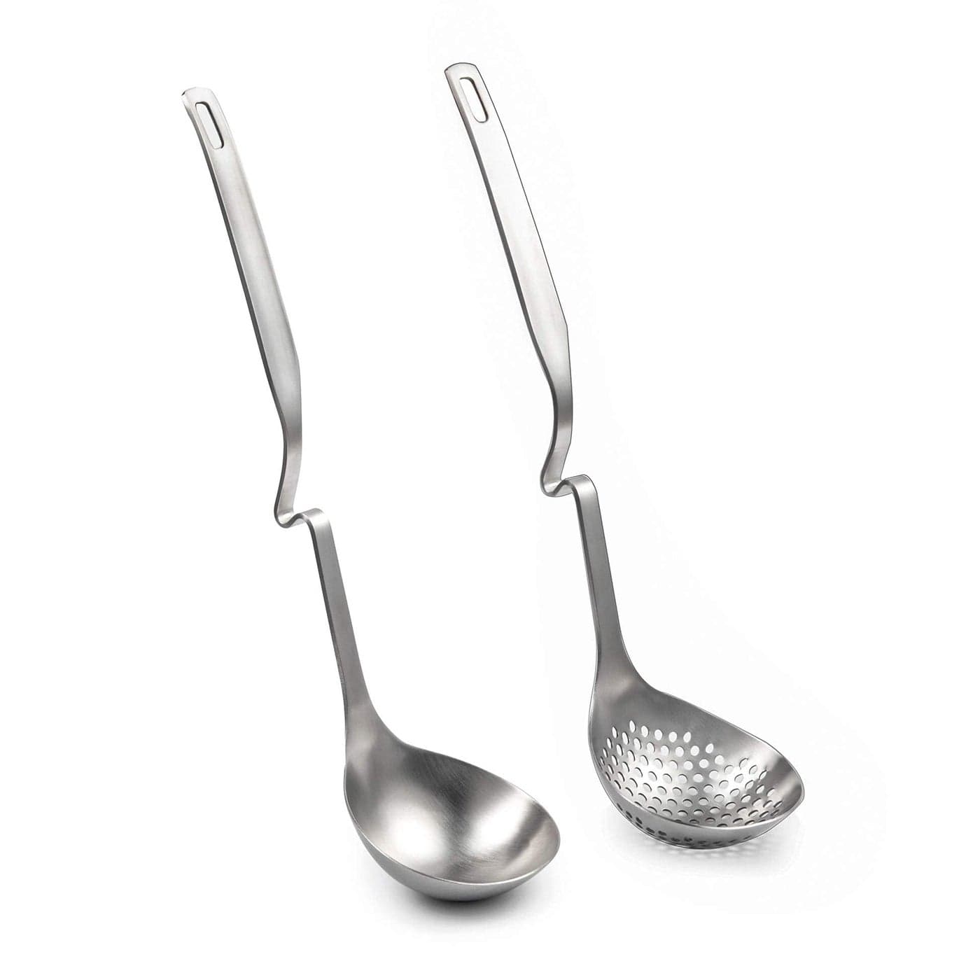 IMEEA Hot Pot Ladle Set Slotted Spoons for Cooking SUS304 Stainless Steel Soup Ladles for Serving 12Inch
