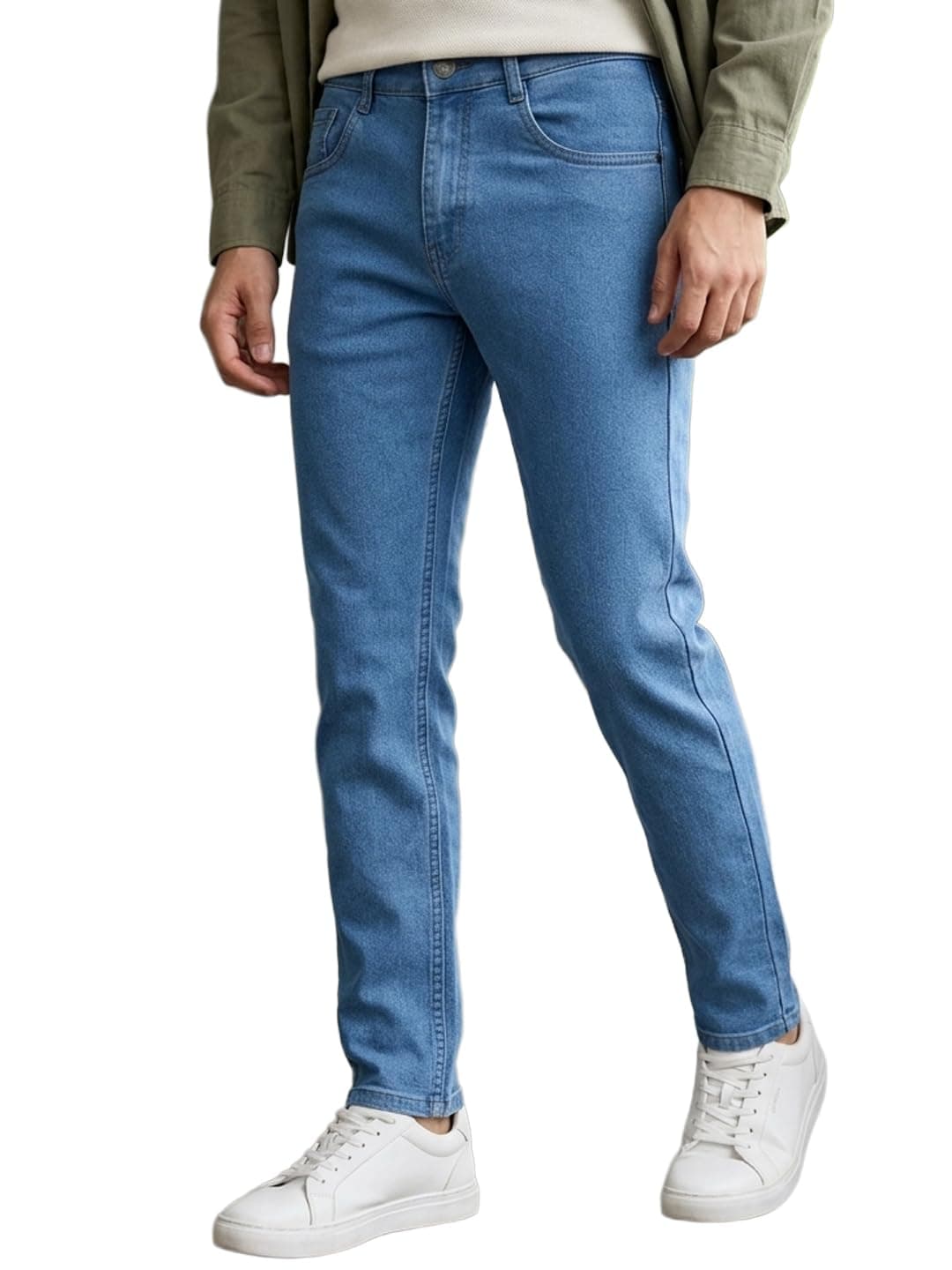Urbano Fashion Men's Light Blue Slim Fit Denim Jeans Stretchable (epsjeanwhithrnd-lblue-40)