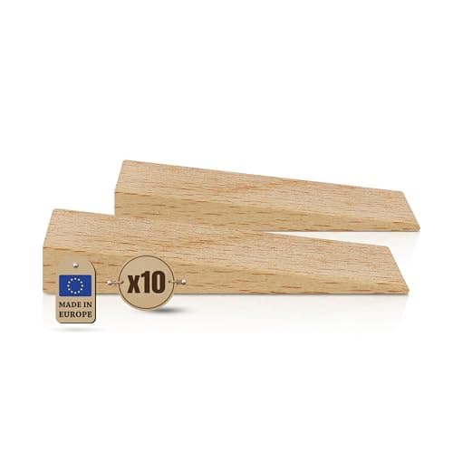 Tolux Wooden Wedges Hardwood Wedge Beech Wood Wedge Wooden Doorstop Handy Tool in Carpentry Construction and Various DIY Projects Size 65x20x6 mm 25x08x02 in Pack of 10 pcs