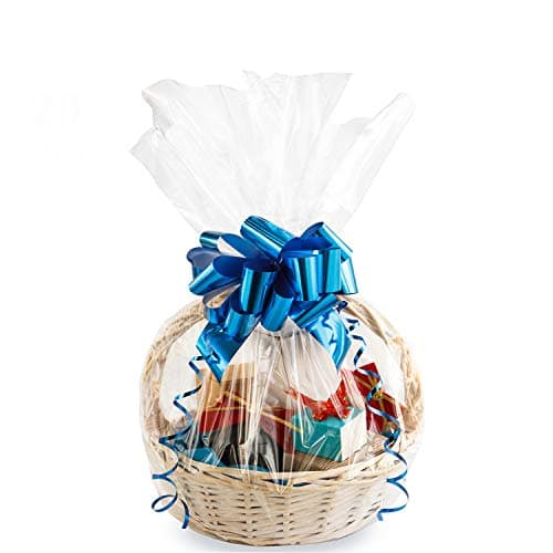 Morepack Large CelloCellophane Bags30x 40 Inches Clear Basket Bags OPP Plastic Cellophane Wrap for Gift Baskets Packaging 10 Pieces