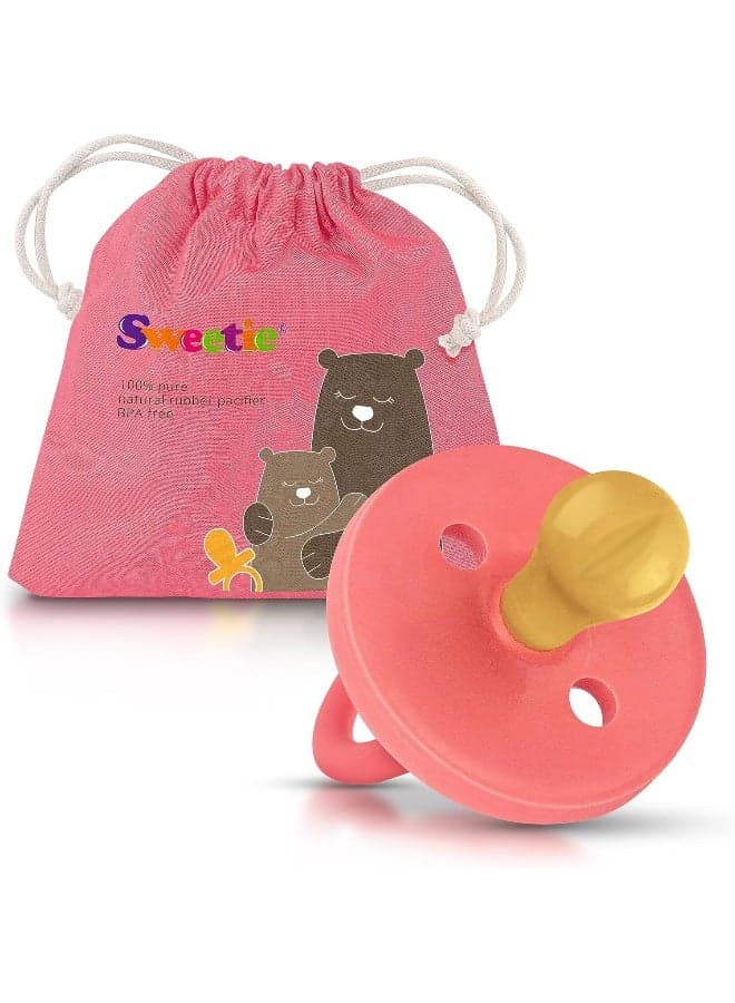 SWEETIE Rubber Pink Pacifier Natural Rubber Pacifier Rounded 1 Count