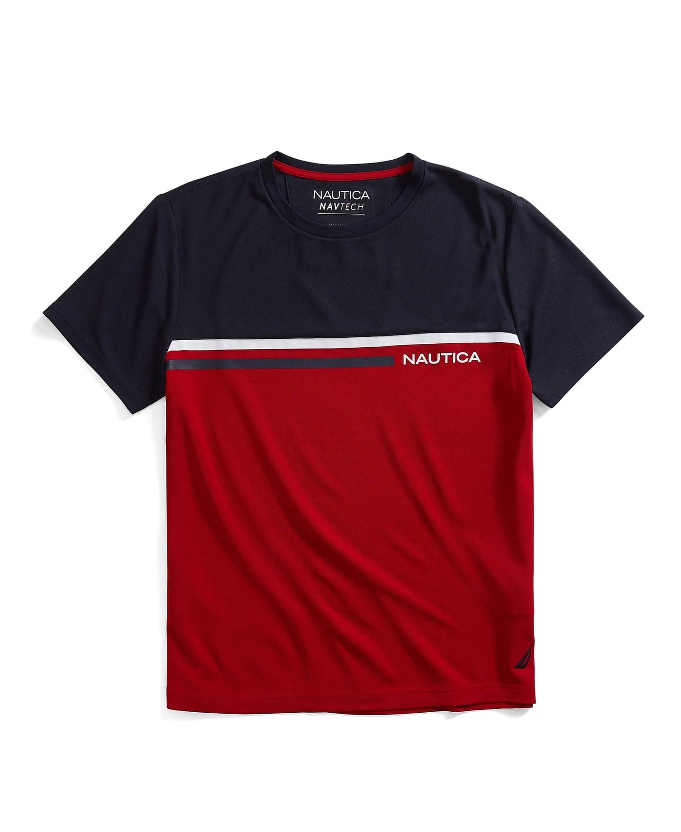 Nautica mens Nautica Men's Navtech Colorblock Tee T Shirt, Nautica Red, 3X-Large US