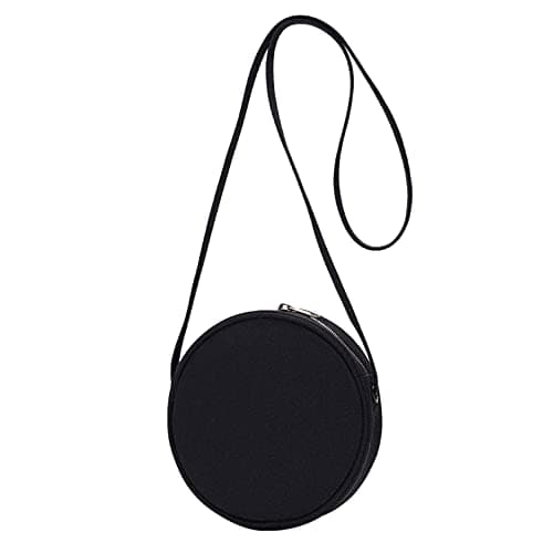 Lify Women's Women's Round Crossbody Handbags Mini Shoulder Bag Round Crossbody Wallet, Fashion Circle Crossbody Purse Clutch Handbag– 1 Piece (Black)