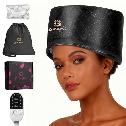 Thermal Heat Cap for Deep Conditioning - Electric Steamer Cap with 10-Level Temperature Control, Fast Heating for Natural & Afro Hair Care at Home