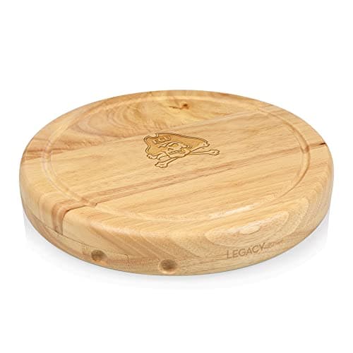 PICNIC TIME NCAA East Carolina Pirates Circo Cheese Board and Knife Set - Charcuterie Board Set - Wood Cutting Board