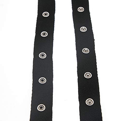 Snap Button Tape Ribbon Fasteners Trim Buckles for Tailor DIY Sewing Crafts Black and White(Black,3 Yards/Pack),SHUNLI