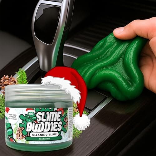 Slime Buddies Car Cleaning Gel Putty Pine Scented Interior Detailing Tool for Cup Holders Air Vents Keyboard Reusable Auto Detailing Accessories Dust Remover Goop