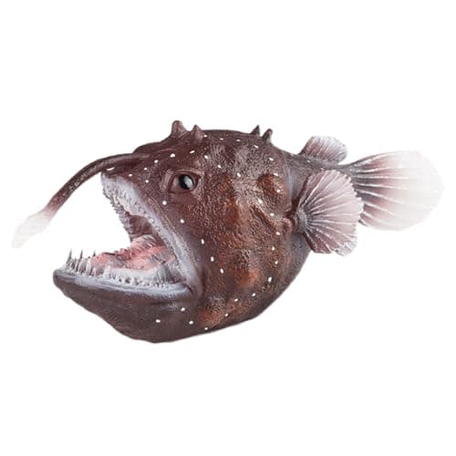 AENIMELY Anglerfish Figurine Sea Ocean Marine Animal Model Fish Figure Science Educational Play Fish Tank Decoration Birthday Gifts Party Favors Toys