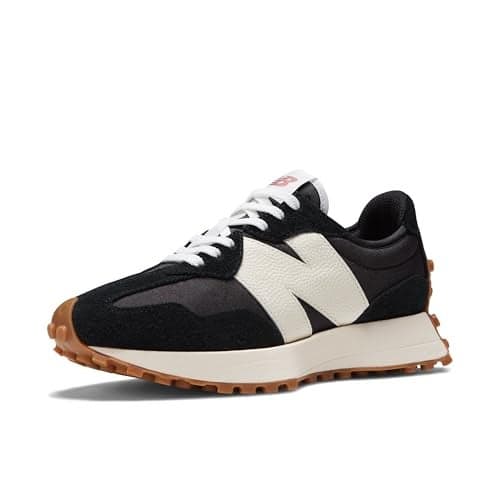 New Balance Women's 327 V1 Sneaker, Black/White, 8
