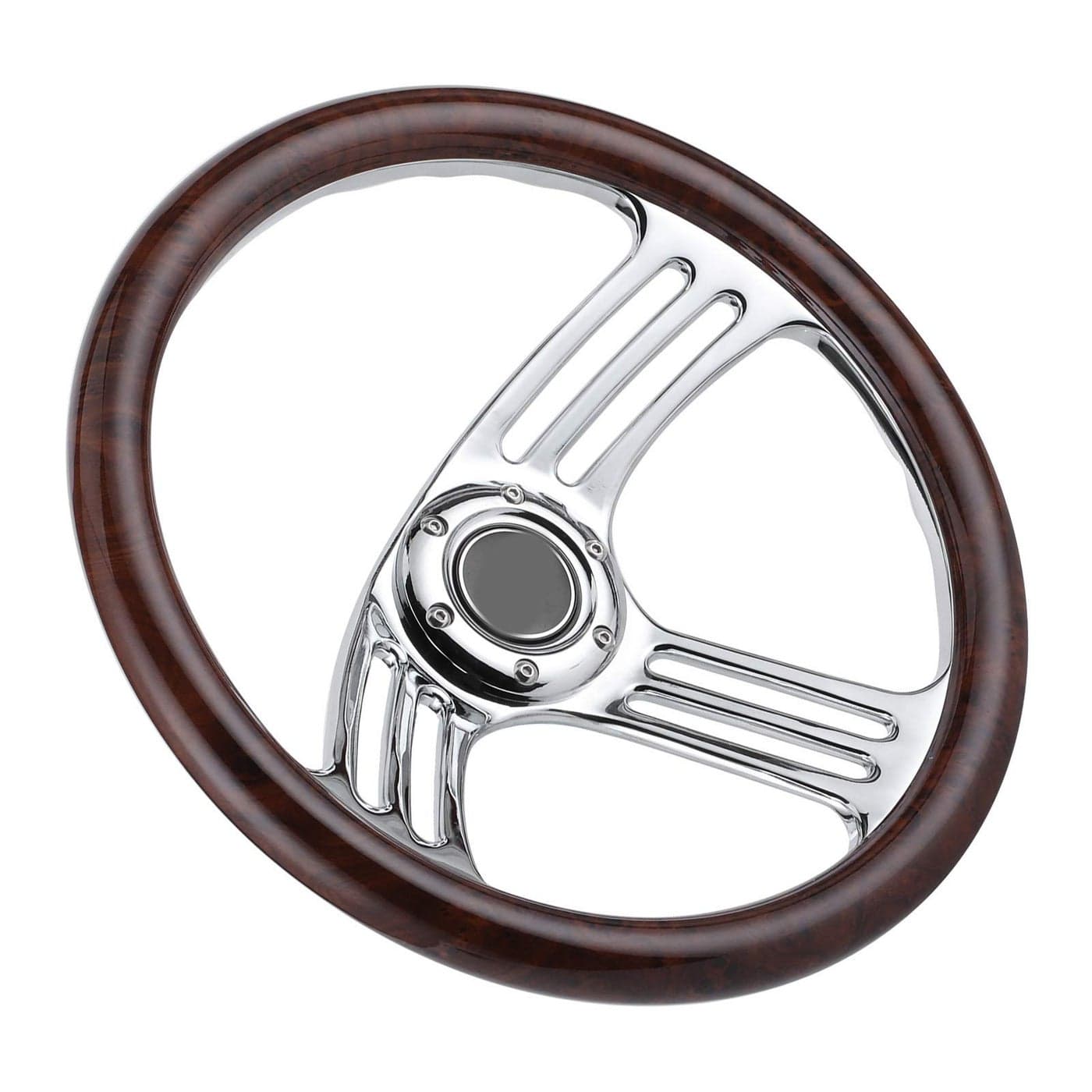 Wood Steering Wheel 350mm14in Steering Wheel Easy to Install Fits for Boss Kits Fits Short Hubs 6 Bolts Package of Most Aftermarket Models