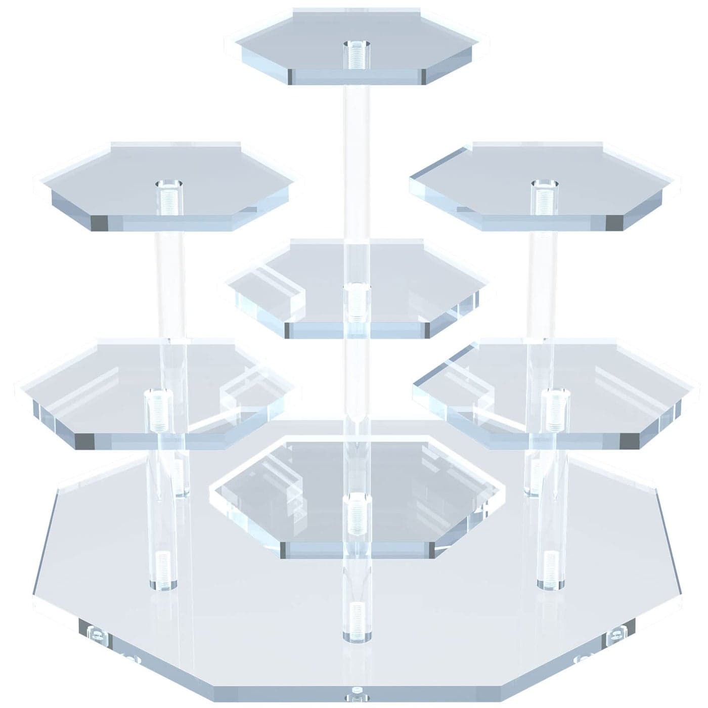 Acrylic Display Stand Clear Stand for Funko POP Figures 7Tier Perfume Organizers and Storage Risers Cupcake Dessert Conutertop Desktop Decoration OrganizerClear