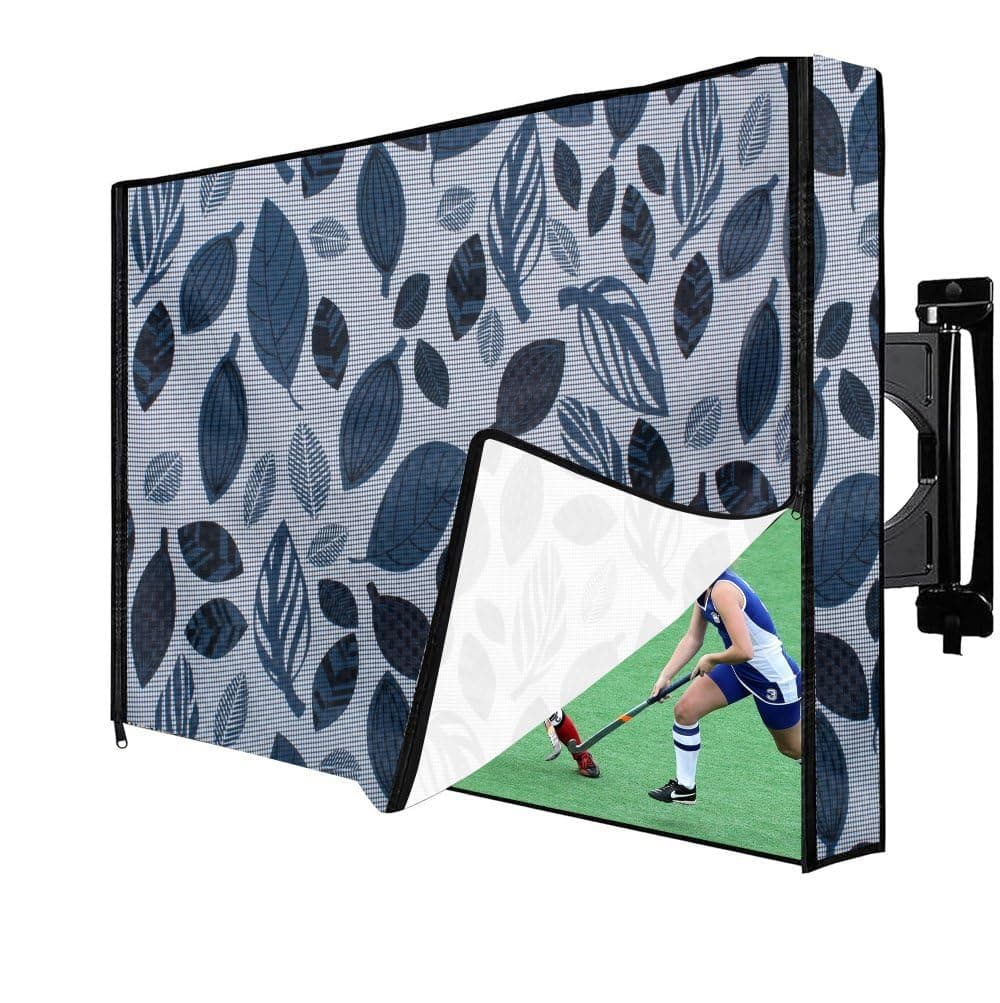 The Furnishing Tree 55 Inch Waterproof & Dustproof PVC LED TV Cover – Universal Fit for All Brands, Dimensions of the Cover WxHxD In Inches: ( 51x32x4 ), Ditzy Pattern Grey