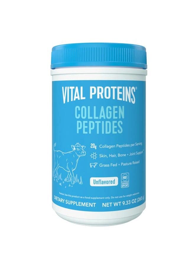 Collagen Peptides Powder - Grass Fed Collagen Peptides for Hair, Nail, Skin, Bone & Joint Health, Unflavored, 9.33oz