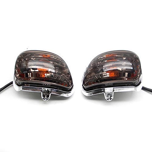 TESWNE Motorcycle Front Plastic Turn Signal Lights For Goldwing GL1800 2001-2013 (Smoke)