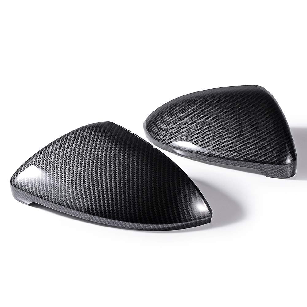 Astra Depot Pair Carbon Fiber Side Door Mirror Cover Cap Compatible with 1317 18 19 2020 VW Golf 7 MK7 R GTI GTD HatchbackEstate