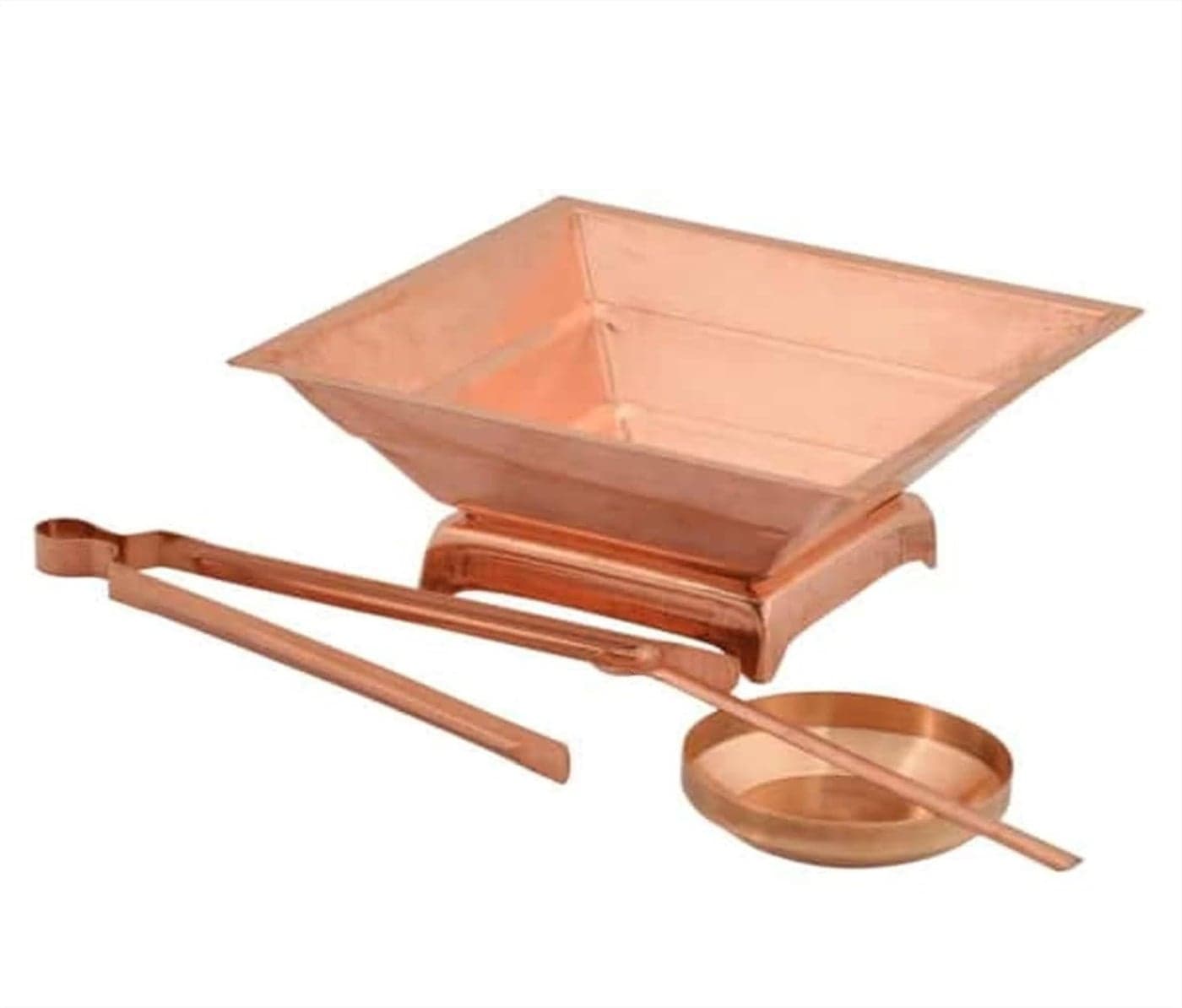 VT Pure Copper Hawan Kund for Ygya Hawan Pooja Purpose Religious Spiritual Item Pooja Supplies Hawan KundStandAchamaniPlateChimta