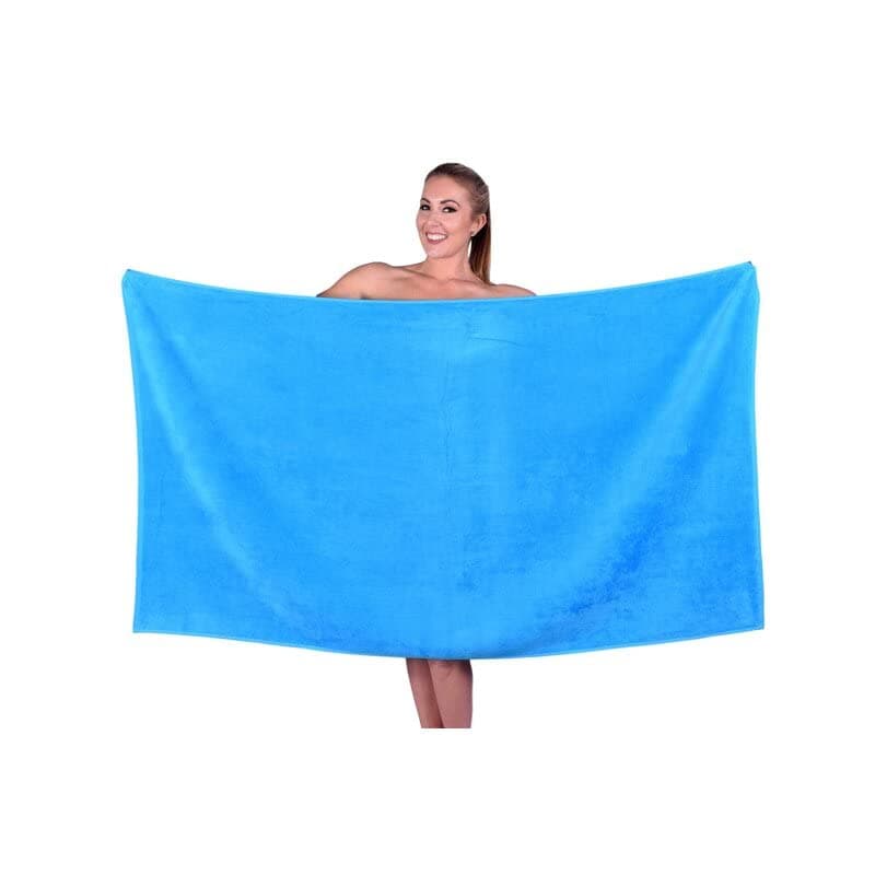 TIQH 100 Zero Twist Cotton Highly Absorbent and Quick Dry Extra Large Soft BathBeach Towel Sky Blue