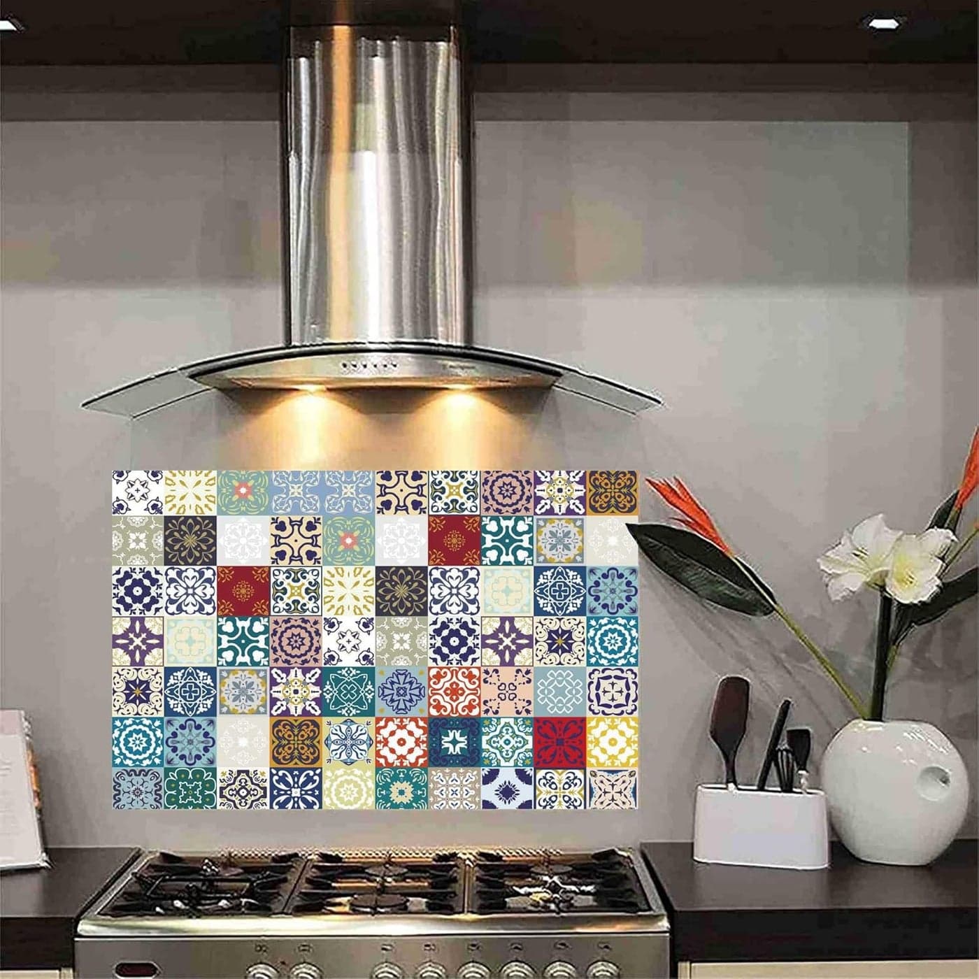 Wall Attraction Portuguese Tiles OilWaterproof Self Adhesive Colourful Fresh Fruit PVC Kitchen StickerWallpaperPoster Size 72X45 CM Collection no 4