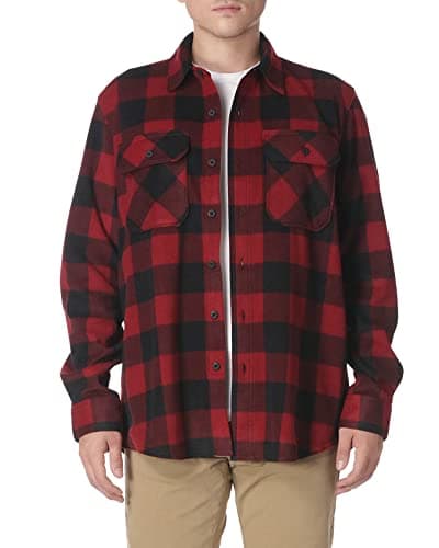 Wrangler Authentics Men's Long Sleeve Heavyweight Fleece Shirt Red Buffalo Plaid 3X-Large